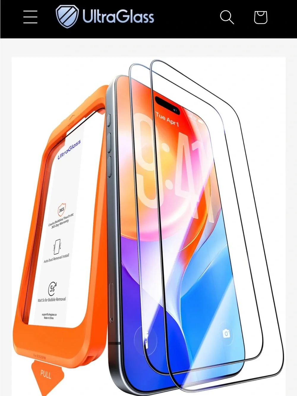 UltraGlass Screen Protector - Black Packaging iPhone 17 Pro Max